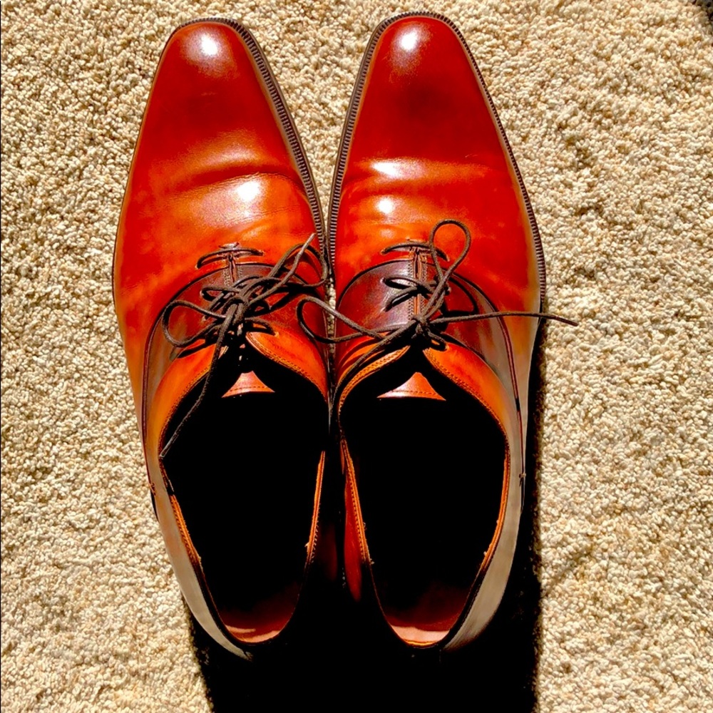 Brown Leather Magnanni Dress Shoes Size 11.5